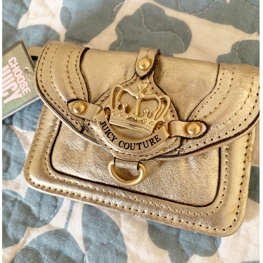 Juicy Couture Gold Leather Wallet with Crown Emblem - Picture 7 of 7